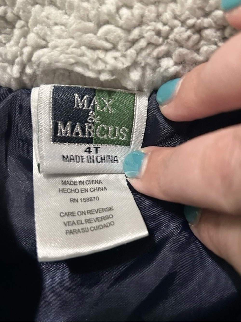 Toddler Boy Max & Marcus Two Tone Blue Winter Puffer Vest Dinosaurs Size 4T - Picture 4 of 4